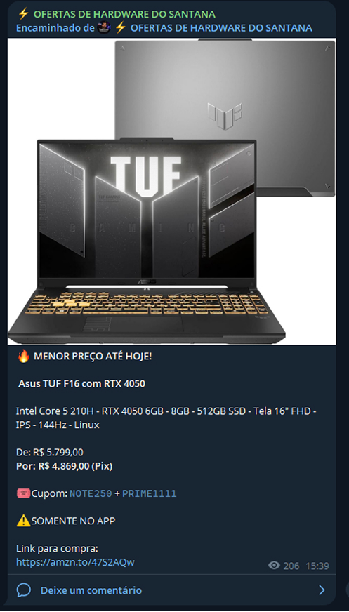 Notebook gamer em promoção
