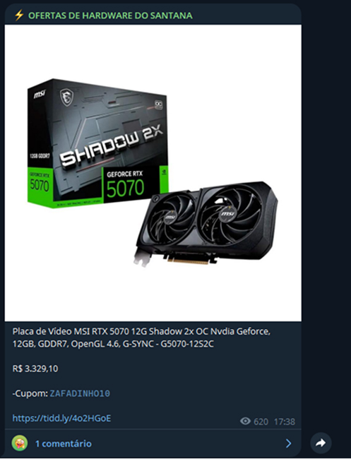 Placa de vídeo em promoção