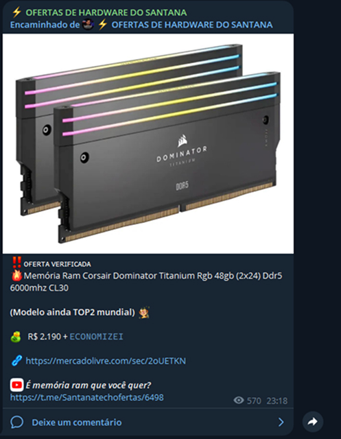 Peça de hardware em promoção